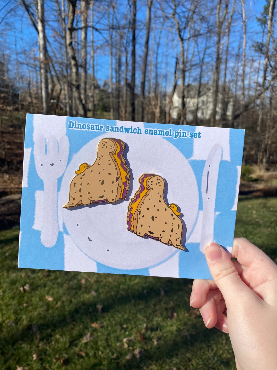 Dinosaur Sandwich Enamel Pin Pack